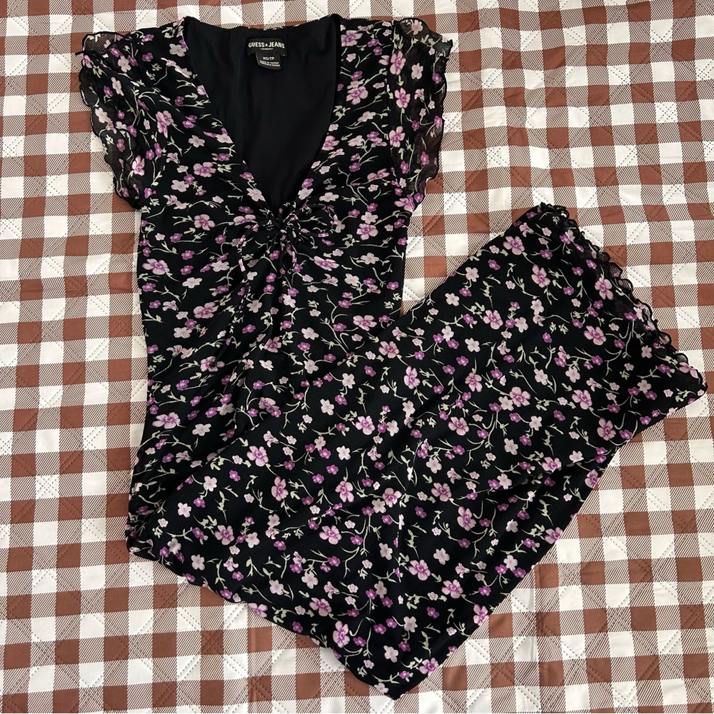 Guess Jeans Floral Mesh Dress